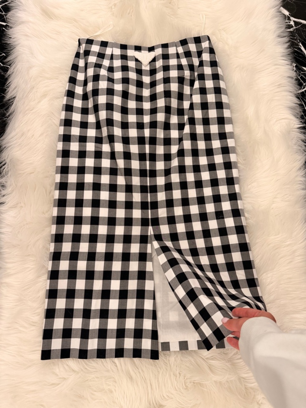Prada gingham long skirt 🤍 - Picture 3 of 5